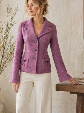 Nanette Lepore Wool Blazer Jacket in Purple